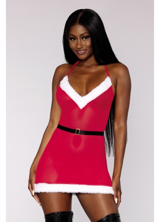 Nuisette mère noël avec ceinture satinée - DG12676RED