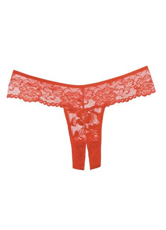 String en dentelle florale rouge ouvert - A1072R