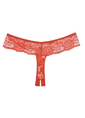 String en dentelle florale rouge ouvert - A1072R