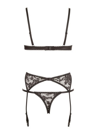 Ensemble sexy trois pièces en dentelle noire - R2210185