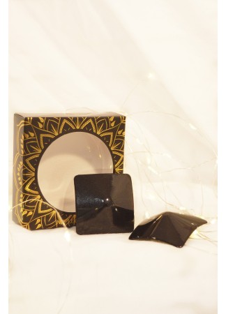 Nipple Métal noir Cache tétons carré - 202400105