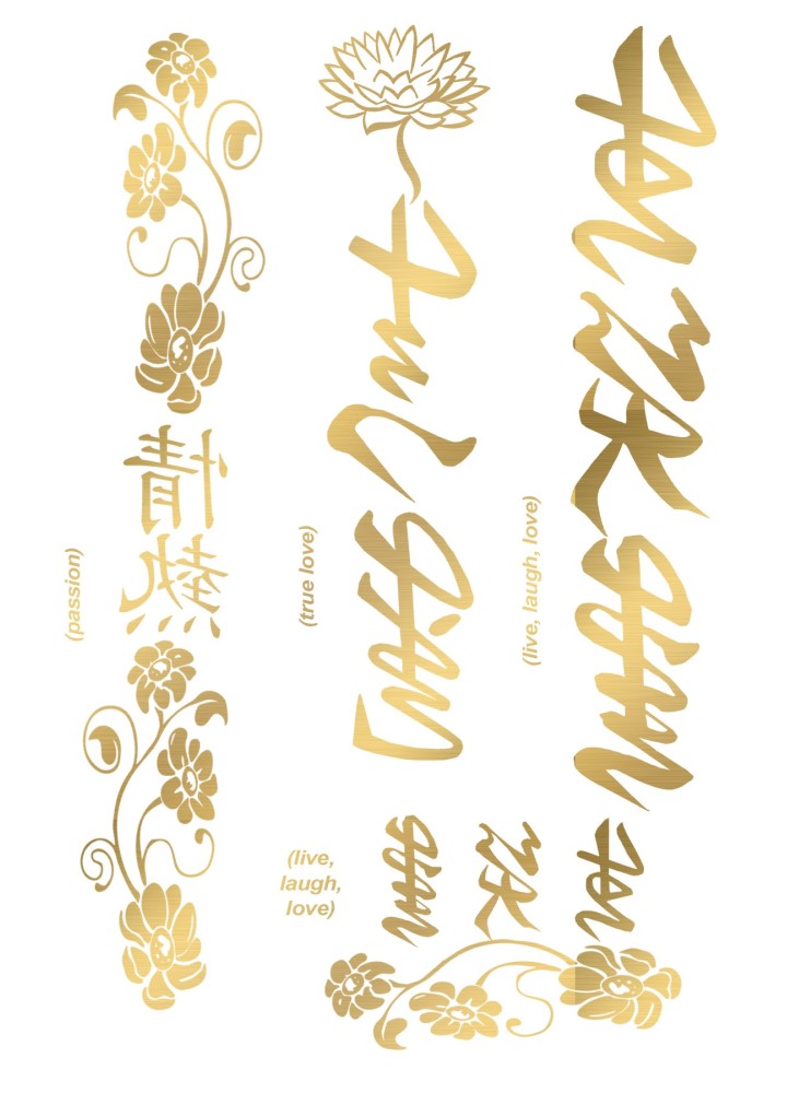 Tatouage éphémère - Effet or  - TAGold 10