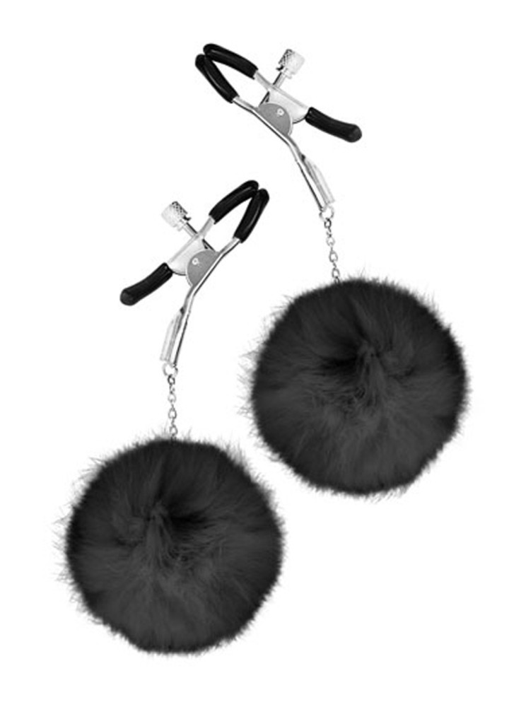 Pinces à seins pression réglable pompons noirs - CC5700720010