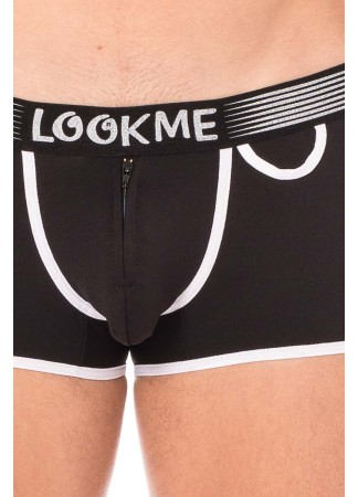 Mini-Pants noir échancré avec zip - LM2003-68BLK