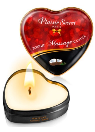 Mini bougie de massage noix de coco boîte coeur 35ml - CC826065