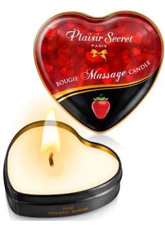 Mini bougie de massage fraise boîte coeur 35ml - CC826064