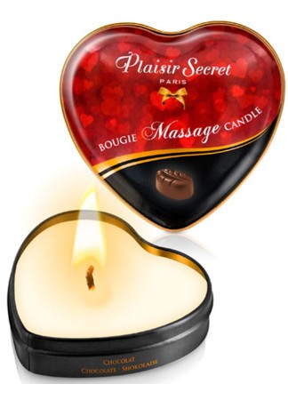Mini bougie de massage au chocolat boîte coeur 35ml - CC826061
