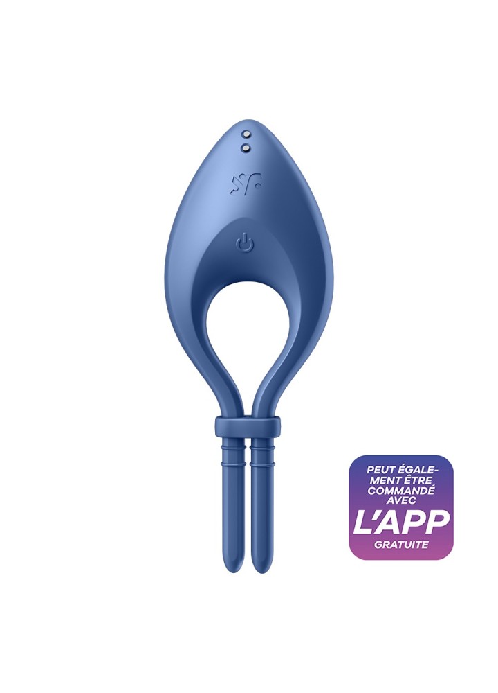Cockring vibrant connecté USB bleu Bullseye Satisfyer - CC597798