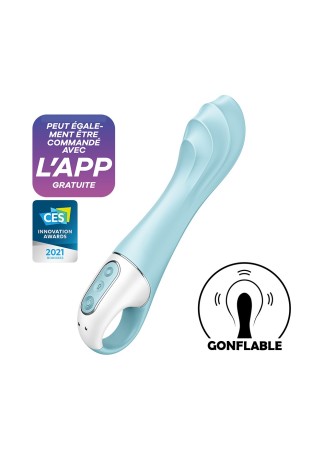Vibromasseur gonflant connecté bleu USB Air Pump Vibrator 5 Satisfyer - CC597802