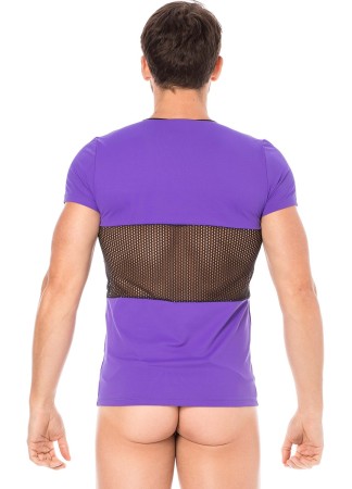 T-shirt violet filet - LM2004-81PUR