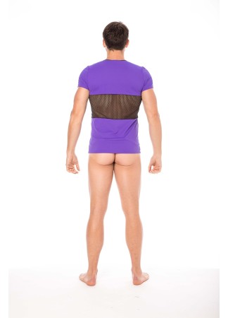 T-shirt violet filet - LM2004-81PUR