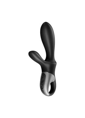 Vibromasseur rabbit noir USB, chauffant et connecté Heat Climax  Satisfyer - CC597791