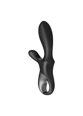 Vibromasseur rabbit noir USB, chauffant et connecté Heat Climax  Satisfyer - CC597791