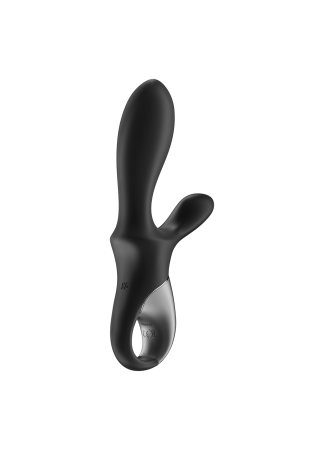Vibromasseur rabbit noir USB, chauffant et connecté Heat Climax  Satisfyer - CC597791