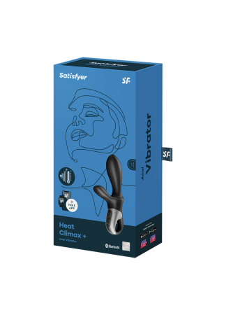 Vibromasseur rabbit noir USB, chauffant et connecté Heat Climax  Satisfyer - CC597791