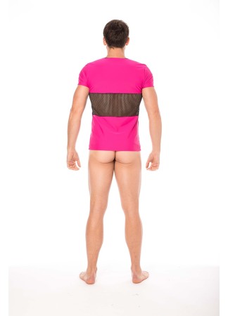 T-shirt magenta filet - LM2004-81MAG