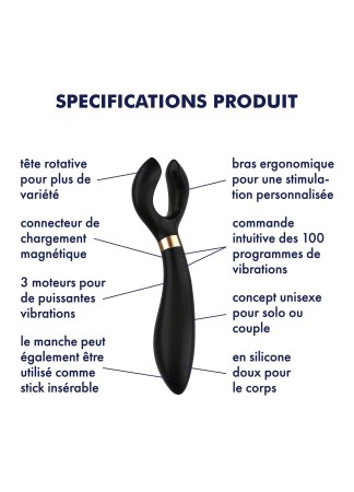 Vibromasseur et stimulateur noir homme et femme Endless Fun Satisfyer - CC597765