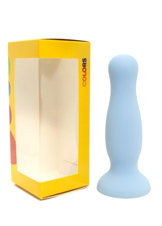 Plug anal ventouse bleu pastel taille M - A-001-M-BLU