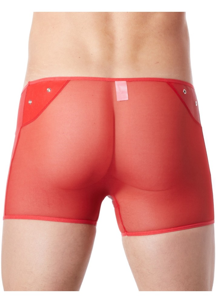 Boxer en maille de soie glacée pour homme, transparent, taille basse