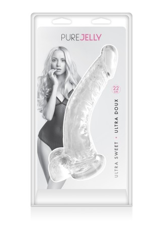 Gode jelly courbe transparent ventouse taille XL 22cm - CC570126