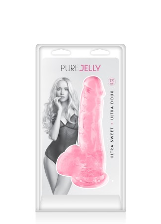 Gode jelly rose ventouse taille M 17.5cm - CC570130