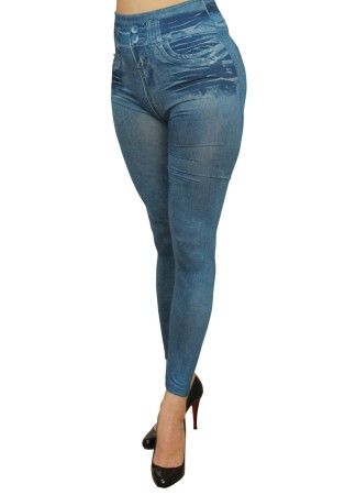 Legging bleu effet jean usé - FD1014