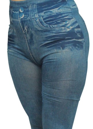 Legging bleu effet jean usé - FD1014