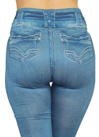 Legging bleu effet jean usé - FD1014