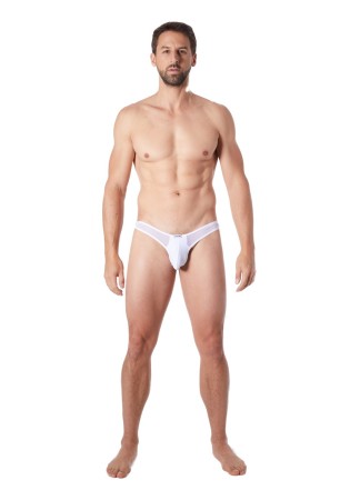 String blanc sexy avec fine résille - LM805-57WHT