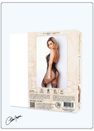 Bodystocking noir avec laçage croisé sur la poitrine - Le Numéro 18 - Collection Bodystocking - CM99018
